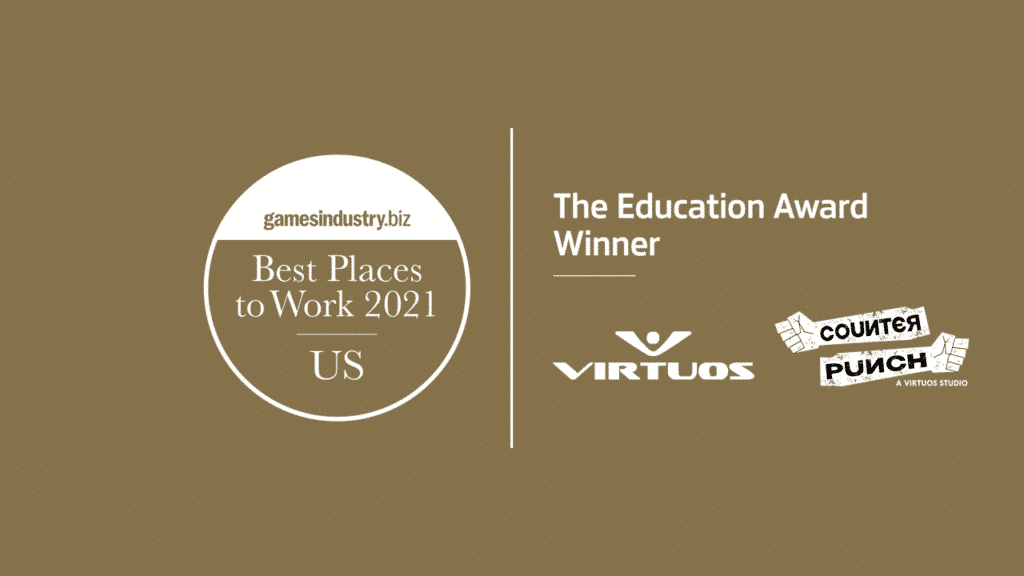 GamesIndustry.biz US Best Places To Work - The Education Award_Virtuos_CounterPunch