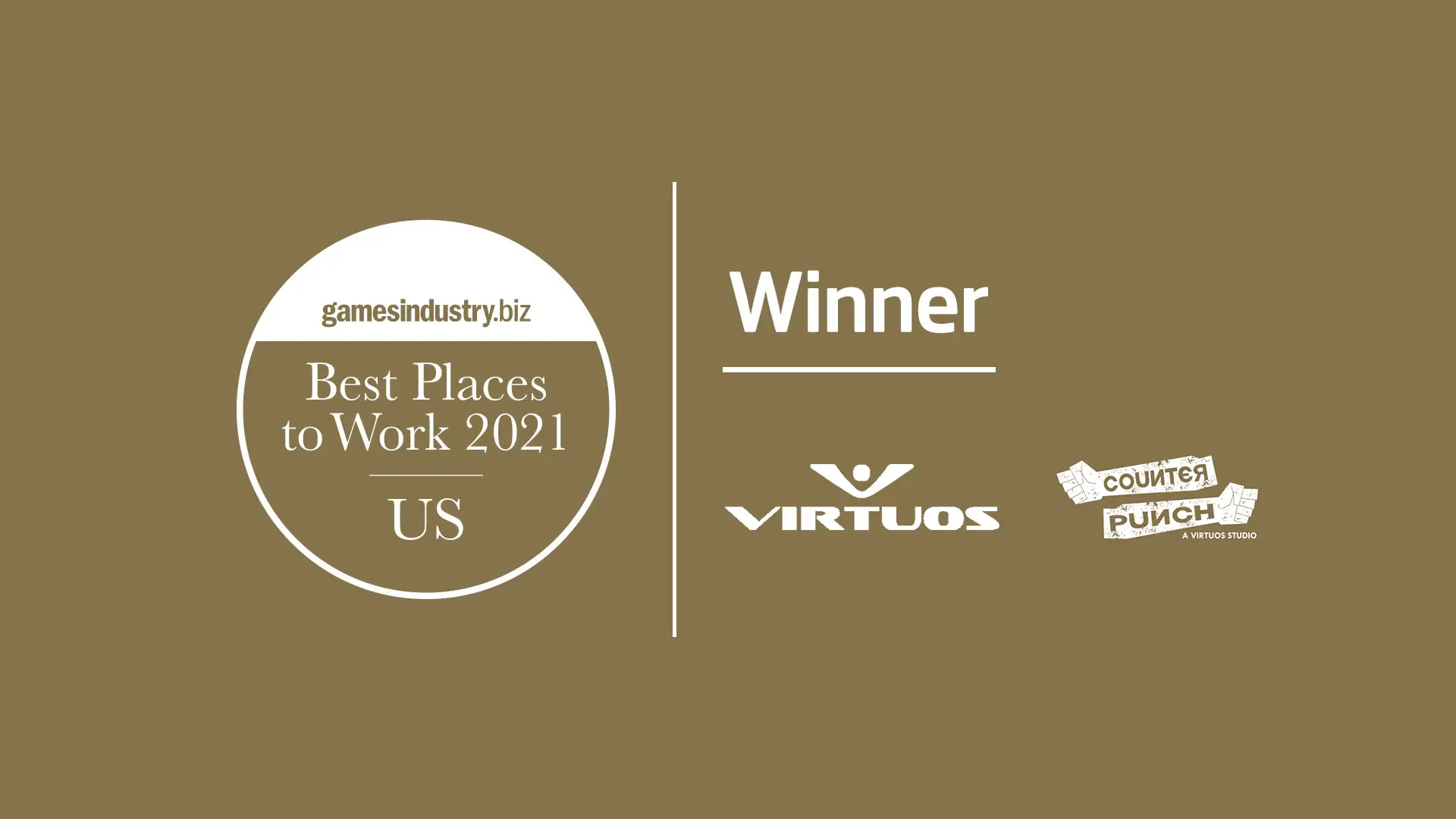 GamesIndustry.biz US Best Places To Work Awards 2021にVirtuosとCounterPunchが選出されました。